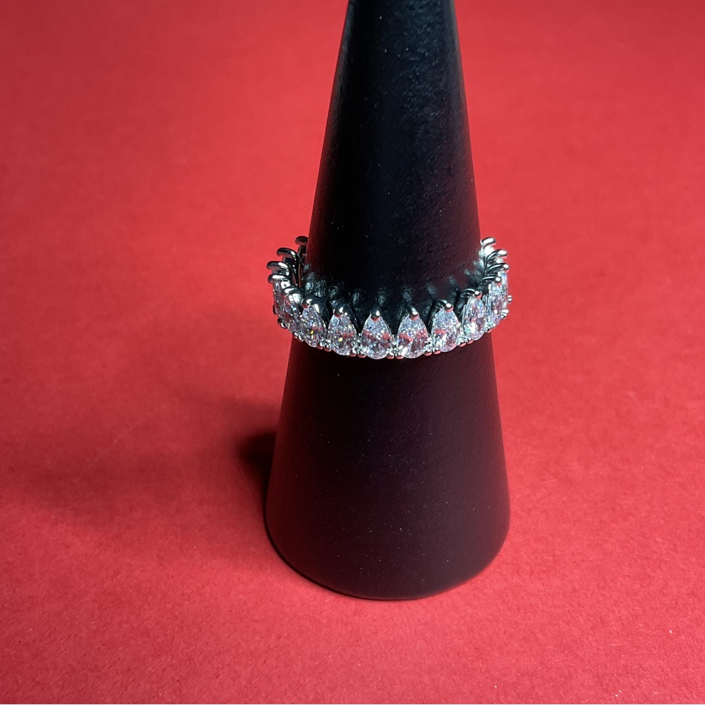 Bomb Party Rbp5895 “Lively Experiences” Diamond Cz On Rhodium Size 11 Ring Nwt
